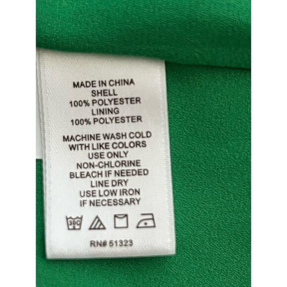 CeCe green floral blouse sleeveless with keyhole neckline professional casual - Picture 7 of 8